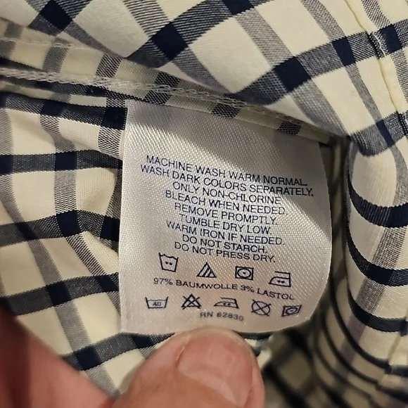 Lands'end Henley plaid L/S tunic top shirt sz M 10 12 - Picture 6 of 9